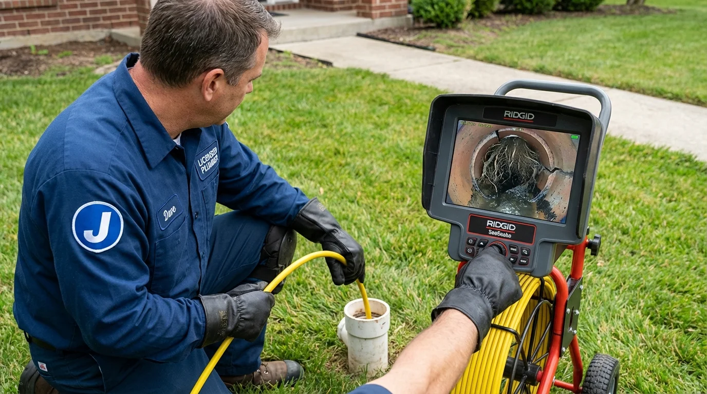 Sewer camera inspection being performed by Johns Plumbing LLC in Goliad